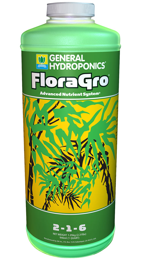 General Hydroponics® FloraGro® 2 - 1 - 6 Quart - Quality-Grow-Hydroponics