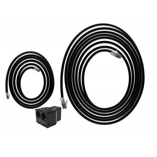 Hydro-X RJ12 Extension Cable Set (1x 16' RJ12 Cable; 1x 4' RJ12 Cable; 1x RJ12 T-Spliter) - Quality-Grow-Hydroponics